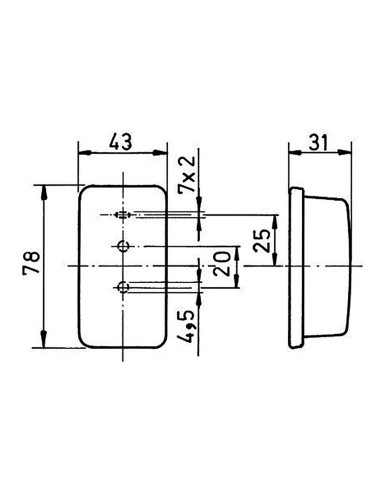 Farolim Lateral Minimo 78x43x31mm