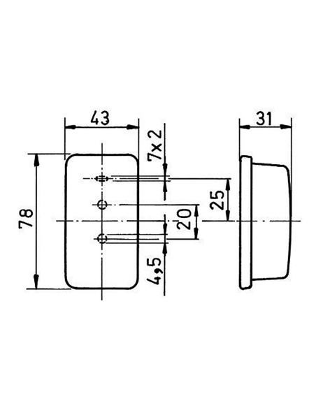 Farolim Lateral Minimo 78x43x31mm