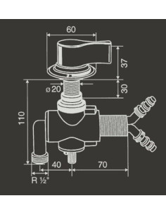 Misturadora com interruptor Mono-Mix cromado Reich