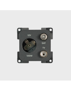 Tomada 12V e Antena TV castanha