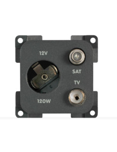 Tomada 12V para antena RF SAT — uso interior