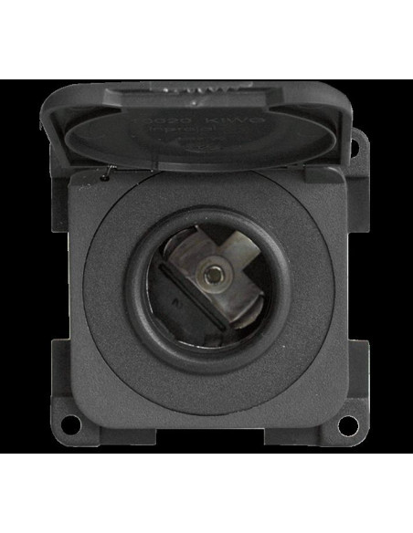 Tomada 12V com Tampa Cinza