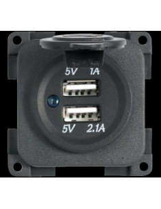 Tomada USB dupla cinza