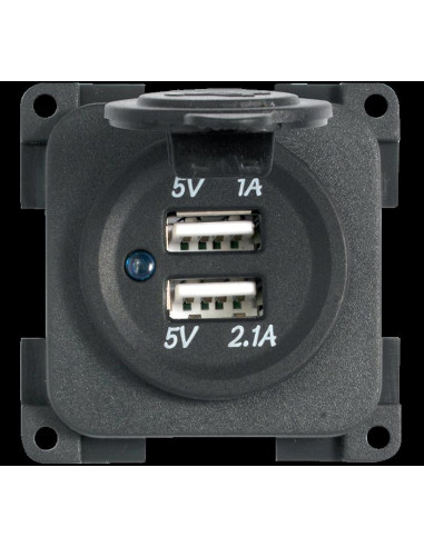 Tomada USB dupla cinza