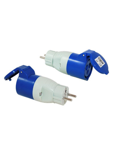 Adaptador macho/Femea 16A Schuko/Cee