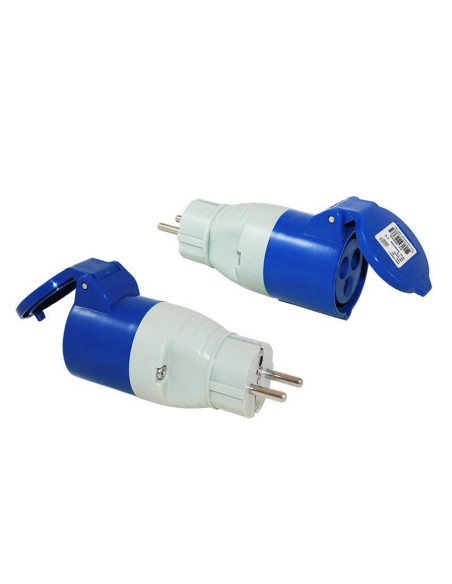 Adaptador macho/Femea 16A Schuko/Cee