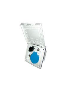 Tomada Exterior 230V e12 V+Antena+Satélite