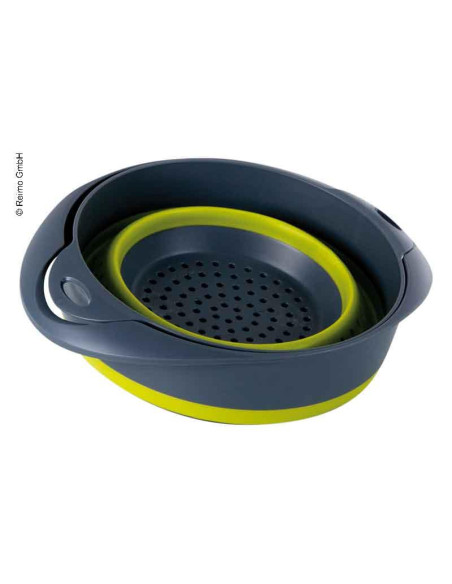 Tigela + peneira de silicone, dobrável