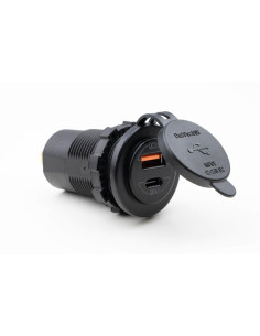 Tomada dupla USB-C/A 12V de carro com carregamento rápido