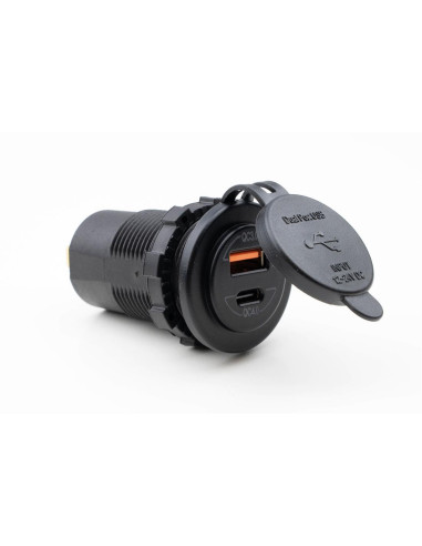 Tomada dupla UBS-C/A 12v carragamento rápido