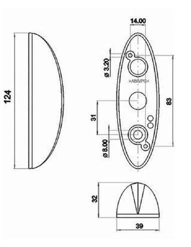 Farolim Lateral Superior Minimo Bicolor Base Cz