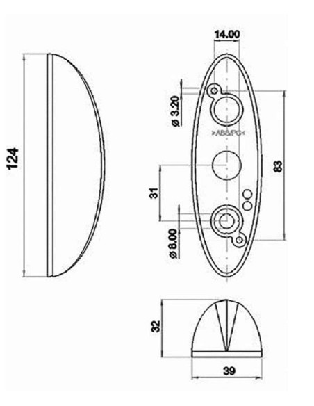 Farolim Lateral Superior Minimo Bicolor Base Cz