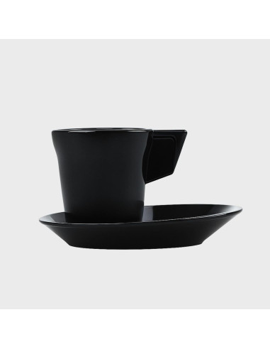 Chavena café com pires Preta
