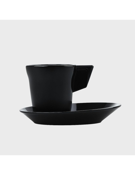 Chavena café com pires Preta