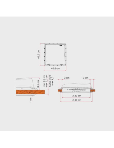 Claraboia vent branca 40x40 Fiamma