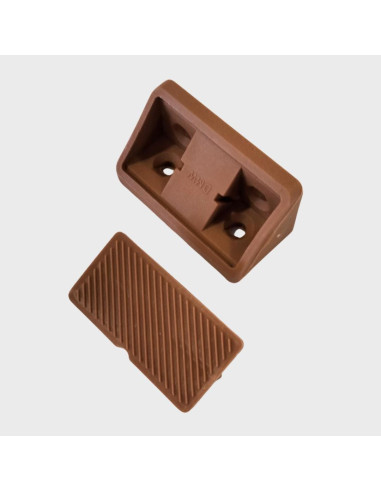 Suporte fixação canto para móvel castanho