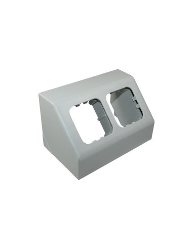 Suporte duplo para tomadas quadradas cinza claro
