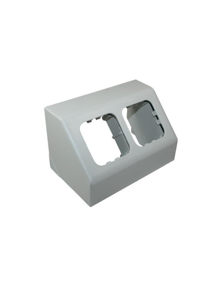 Suporte duplo para tomadas quadradas cinza claro