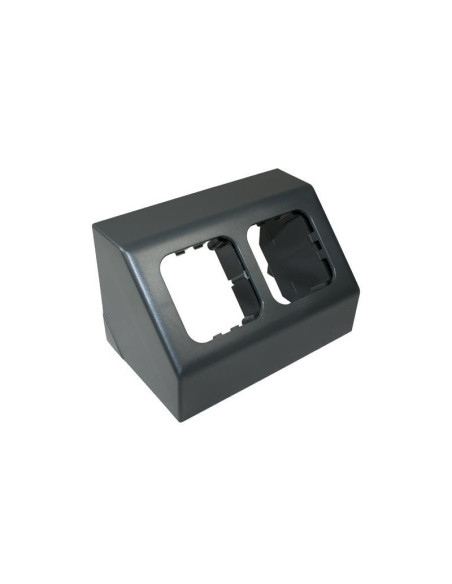 Suporte duplo para tomadas quadradas cinza escuro