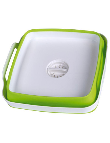 Alguidar Dobravel Silicone Com Válvula 31,5x30x7x20cm