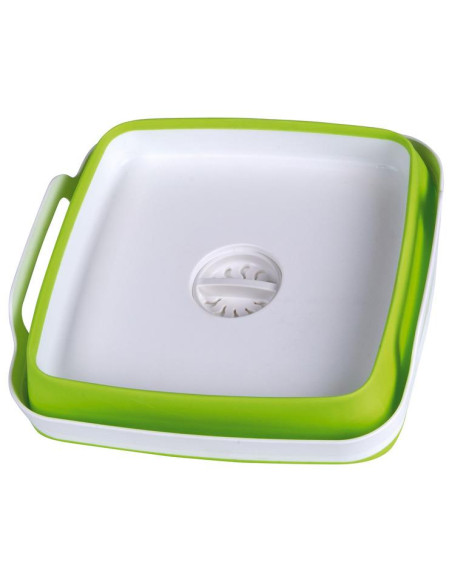 Alguidar Dobravel Silicone Com Válvula 31,5x30x7x20cm