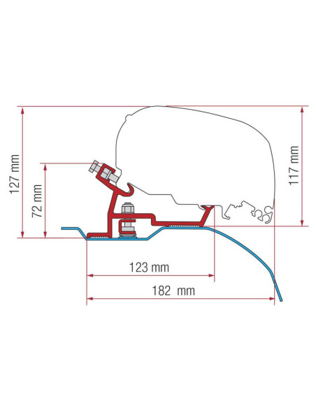 Kit Fixação Toldo Ducato/Jumper/Boxer Fiamma