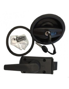 Fechadura redonda com punho preta esquerda