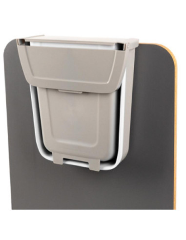 Caixote Lixo 8 Lt Cinza/Branco 