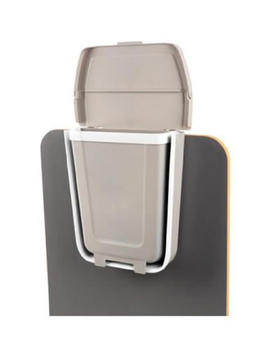 Caixote Lixo 8 Lt Cinza/Branco