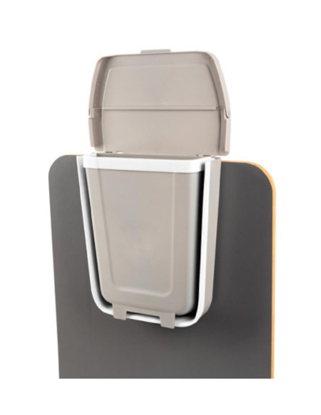 Caixote Lixo 8 Lt Cinza/Branco 