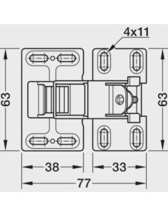 Dobradiça armário Free Flap CH600  2
