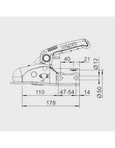 Cabeçote para reboque com travão Ak 161 - GreenCamp | Acessórios de Caravana