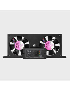Ventilador duplo automatico cinza frigorifico 12v - GreenCamp | Eletrodomésticos