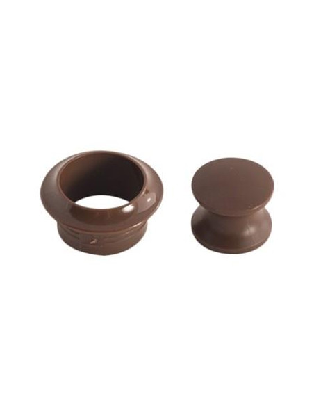Botão castanho para fechos Tic tac